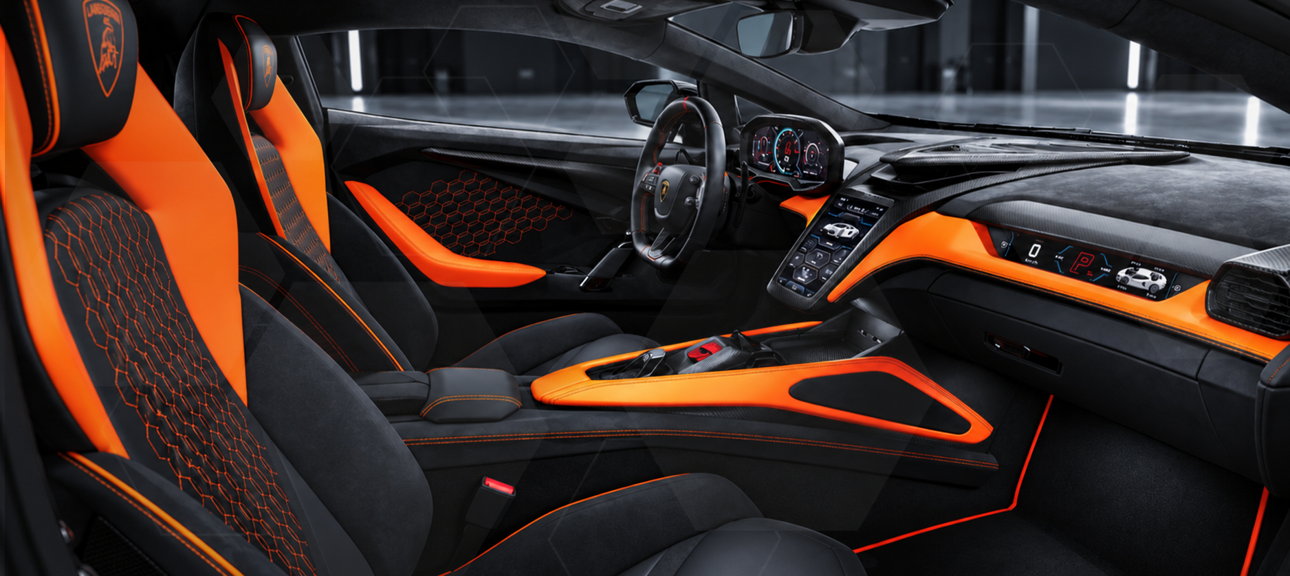 Interior del Lamborghini: protección de cueros, telas y molduras