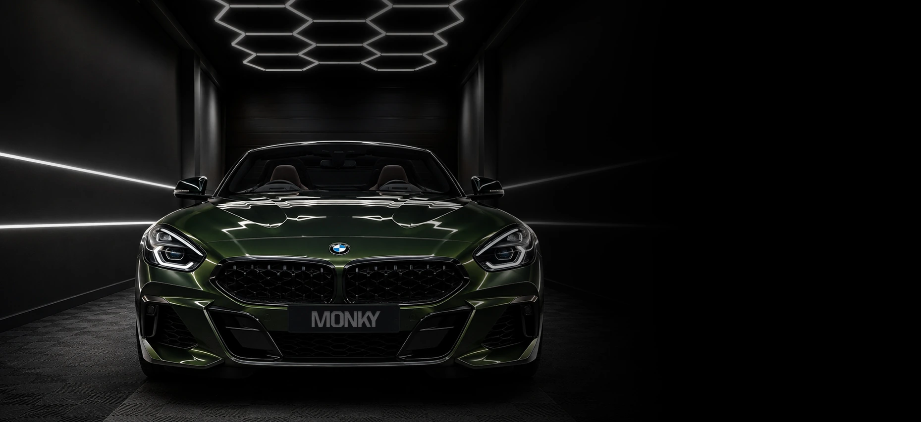 BMW verde en el taller MONKY